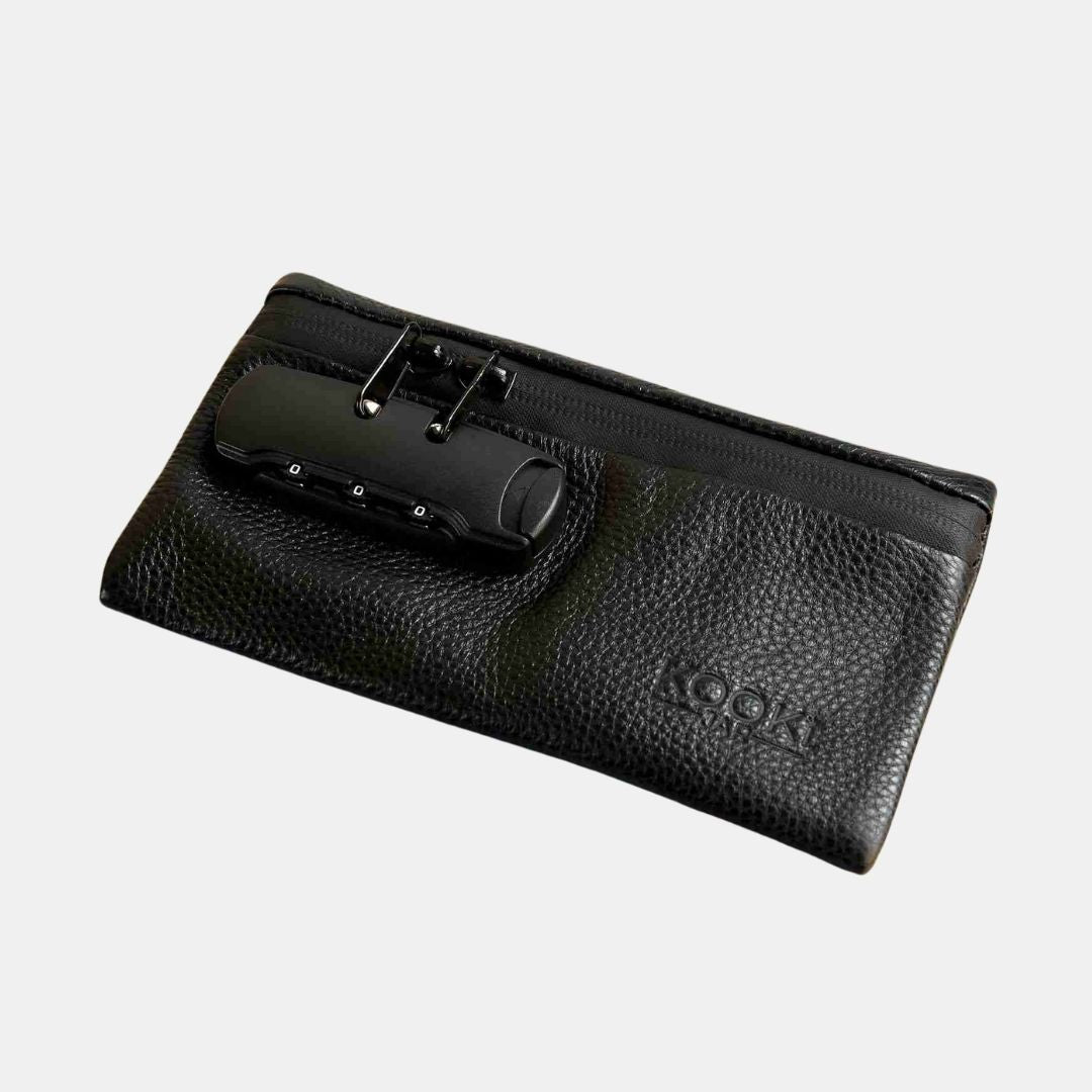 KookiJar On-The-Go Pouch | Odour-Sealing Lockable Leather Pouch