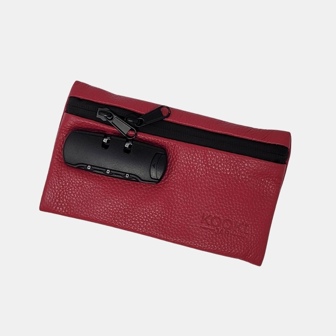 KookiJar On-The-Go Pouch | Odour-Sealing Lockable Leather Pouch
